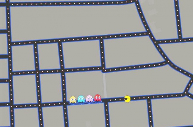구글 맵에서 팩맨 게임을?