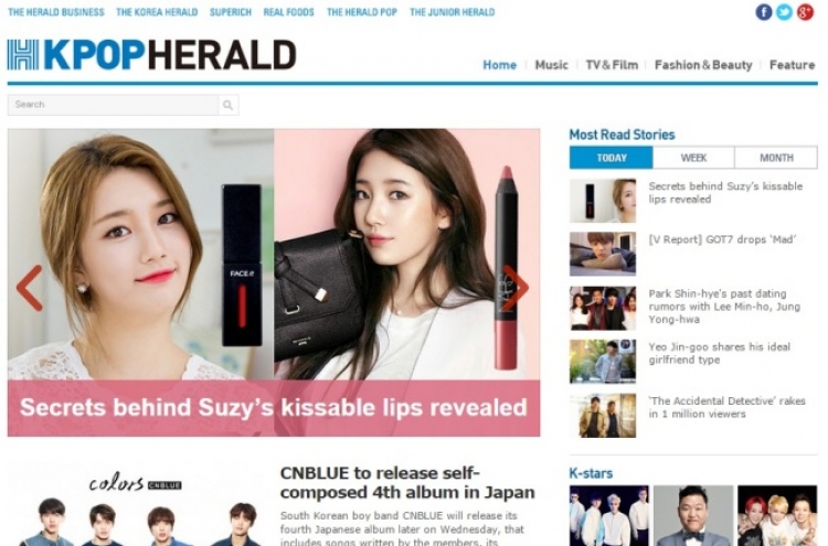 K-pop Herald notches up 300,000 likes on Facebook