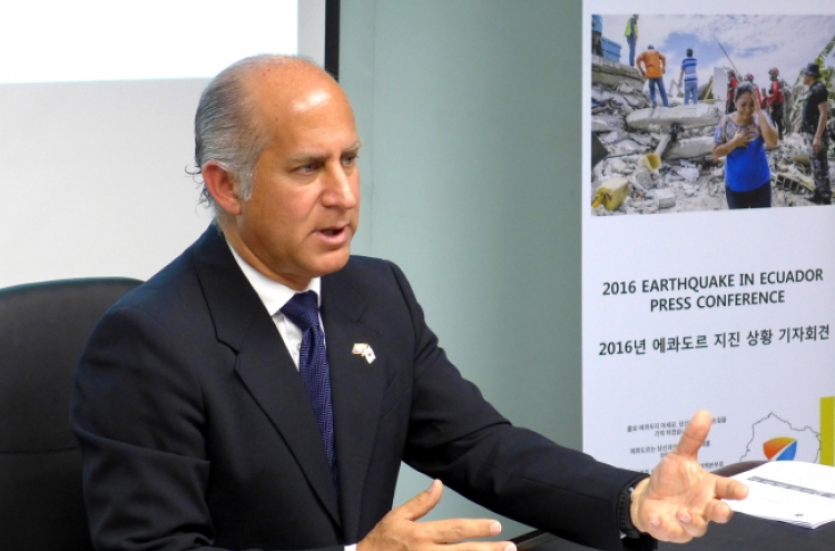 Ecuador urges Korea's aid after earthquake