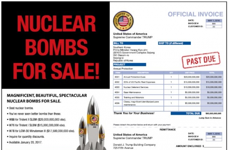 ‘Nuclear bombs for sale’ ad in Korean newspaper