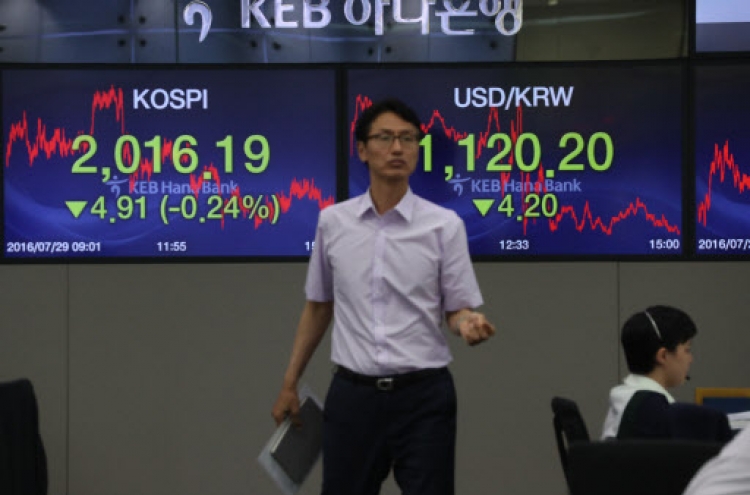 Seoul shares end lower after BOJ's disappointing decision