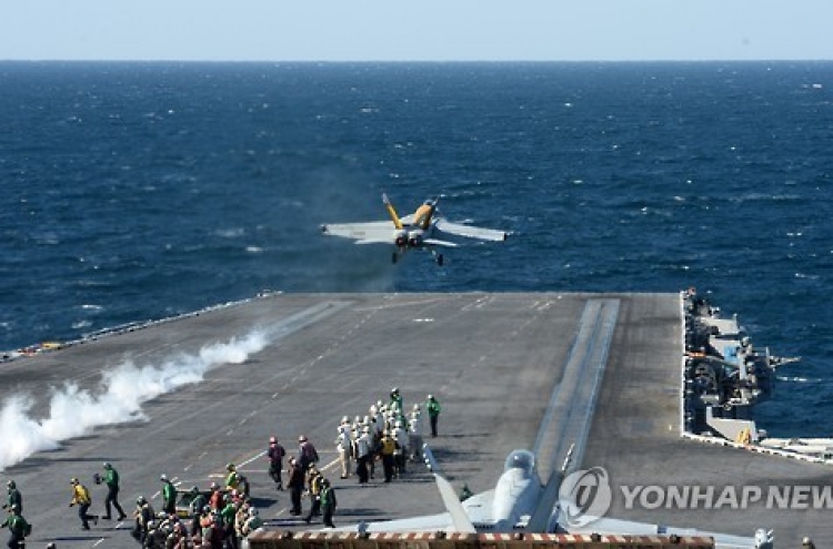 Allies stage military drills with nuke-powered carrier