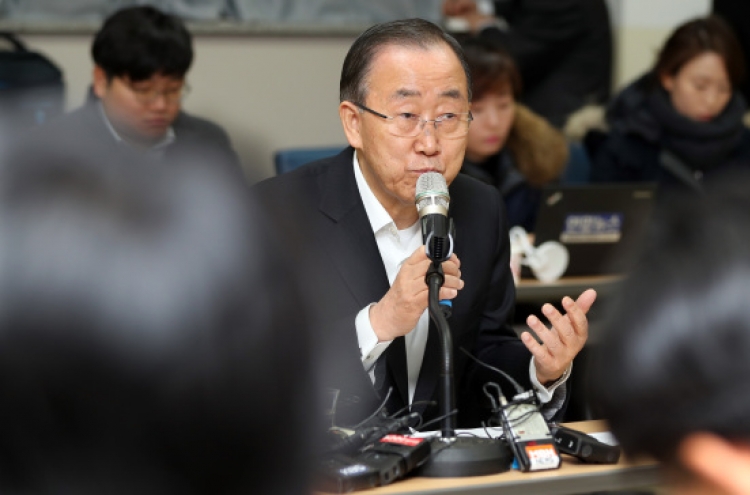 Former UN chief Ban continues drive to gauge public sentiment