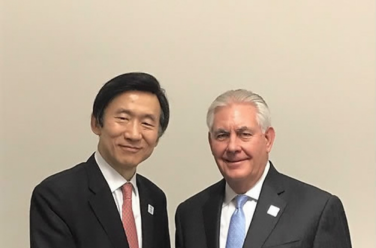 Foreign minister Yun dissuades Tillerson from reward-for-nuclear freeze deal with N. Korea: sources