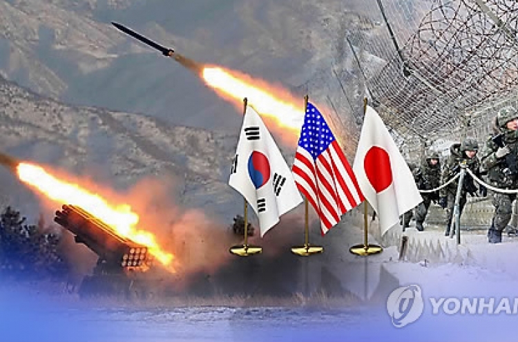 S. Korea, US, Japan defense officials discuss response to NK missile threat