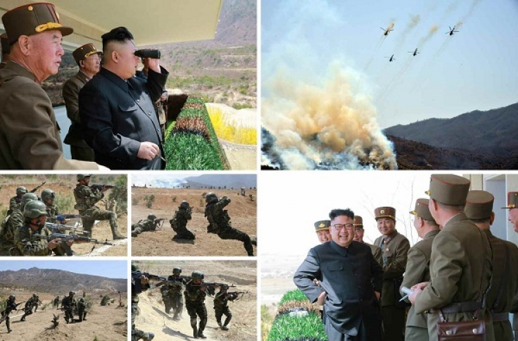NK leader observes special military forces' target-striking contest