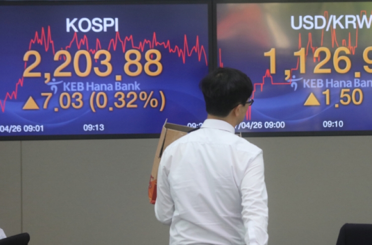 Kospi tops 2,200 for first time in 6 years