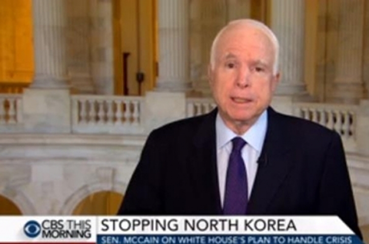 McCain: No indication of military action against NK during White House briefing