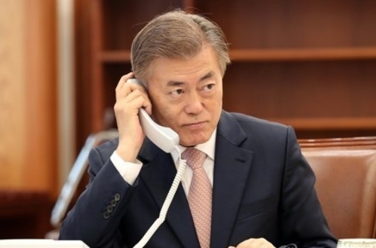 Moon to add dialogue to sanctions in dealing with N. Korea