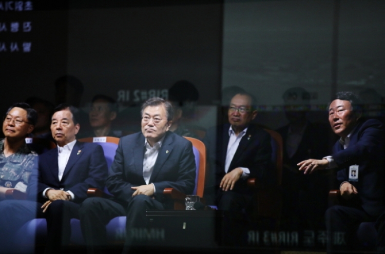 President Moon attends missile test in warning against N. Korea