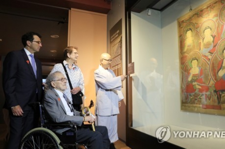 Stolen Buddhist painting exhibited to public after discovery in US
