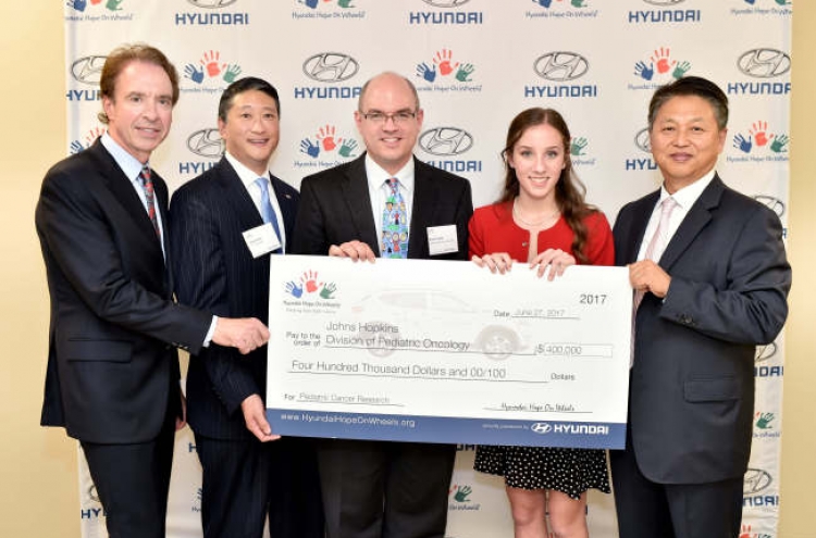 Hyundai Motor USA to donate $15 million for pediatric cancer cure