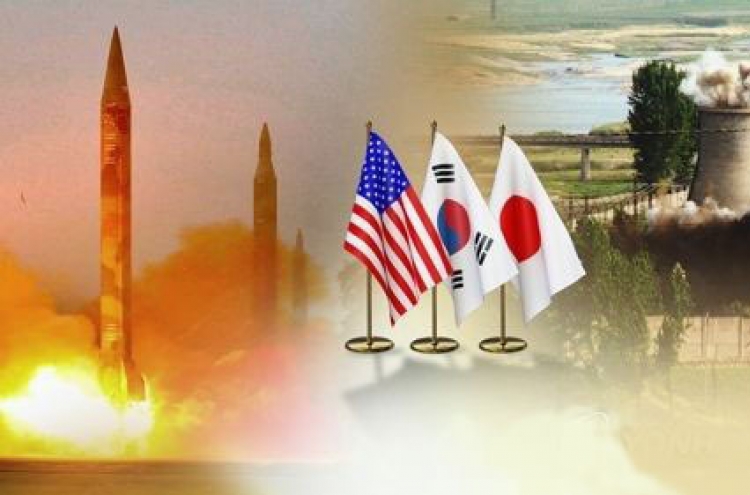 S. Korea, US, Japan vow 'maximum pressure' on N. Korea for dialogue