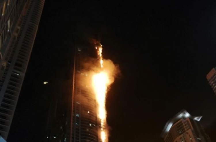 Flames engulf 86-story residential skyscraper in Dubai