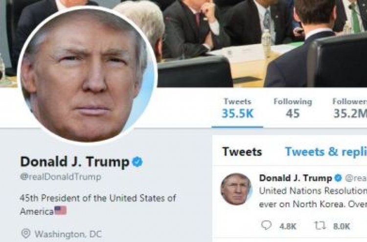 Trump tweets support for North Korea sanctions
