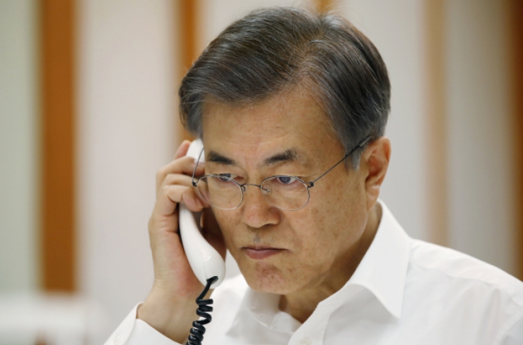 Moon says it is not right time for talks with North