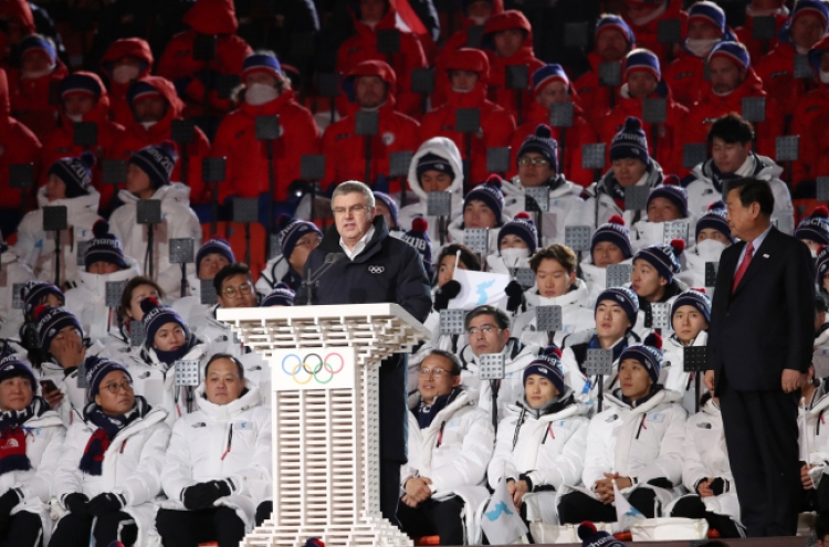 [PyeongChang 2018] IOC head lauds joint march of two Koreas