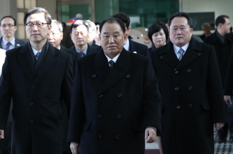 N. Korean delegates arrive in Seoul for Olympic closing ceremony amid protest