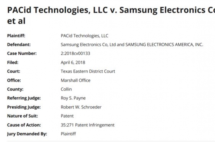 Samsung sued by US-based PACid for patent infringement on smartphone biometrics