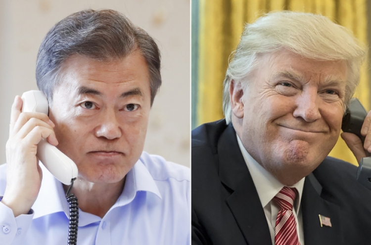 Moon, Trump vow continued effort to ensure successful US-NK summit