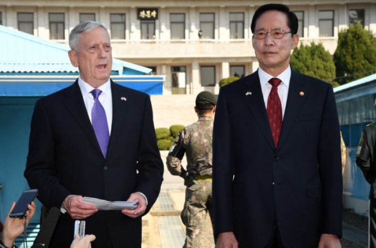 Pentagon chief reaffirms US' CVID goal, resolve to keep USFK troop level