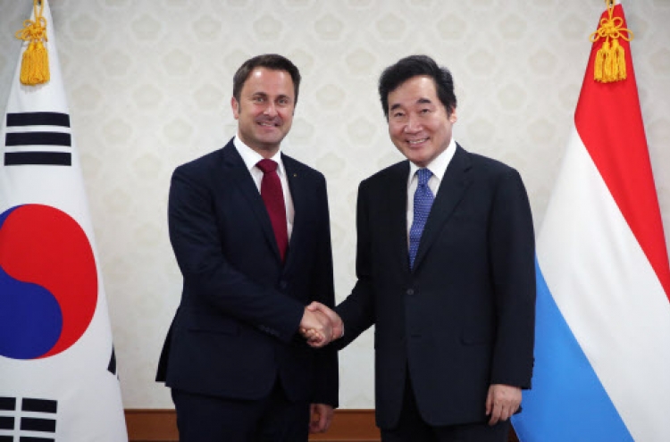 S. Korean, Luxemburg PMs agree to strengthen cooperation in future-oriented industries