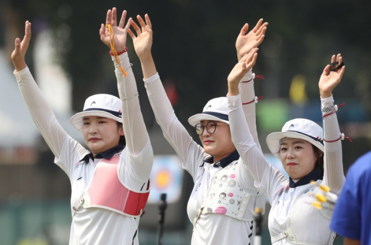Korea wins gold in women's recurve archery team event