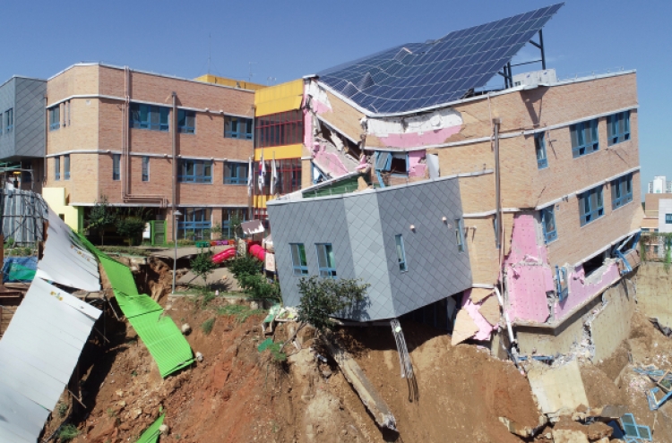 Preparatory work under way to tear down collapsing kindergarten