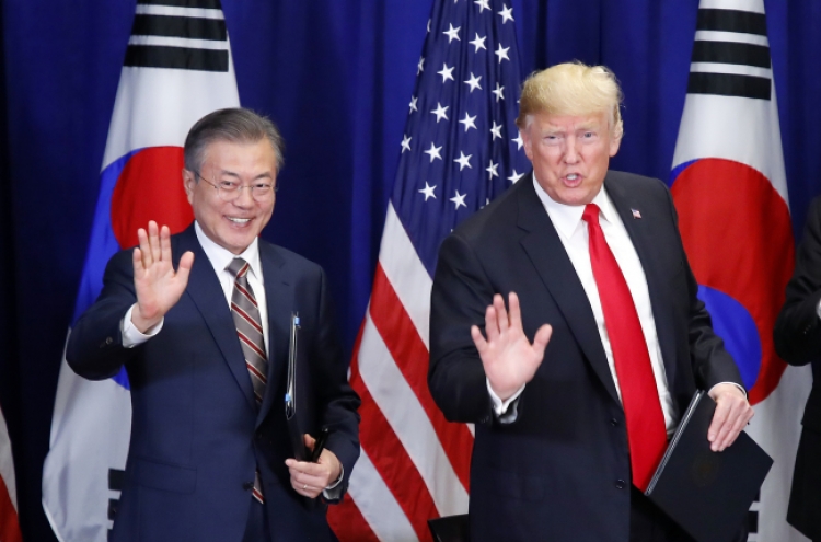 Leaders of S. Korea, US welcome revision to bilateral FTA