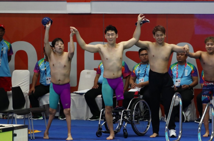 Unified Korean swimming team takes bronze at Asian Para Games