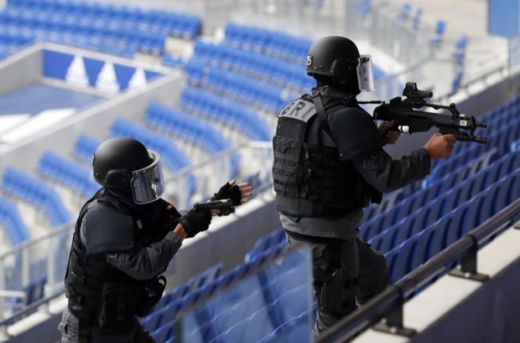 EU security chiefs, Sessions hold stadium terrorism exercise