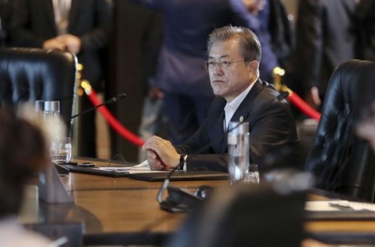 Moon's job approval rating dips to record low: poll