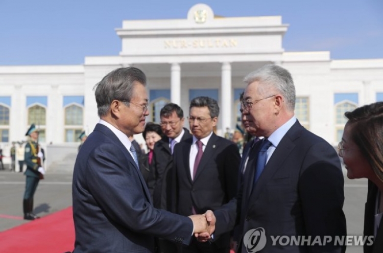 President Moon returns home from 3-nation Central Asia tour