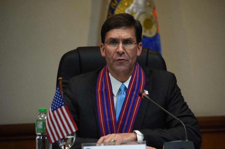 Esper refuses to speculate on US troops reduction in S. Korea