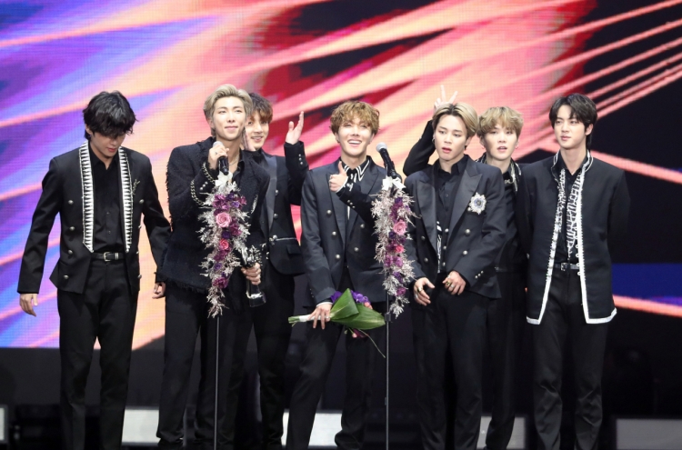 BTS wins top prize at Golden Disc Awards for 3rd consecutive year
