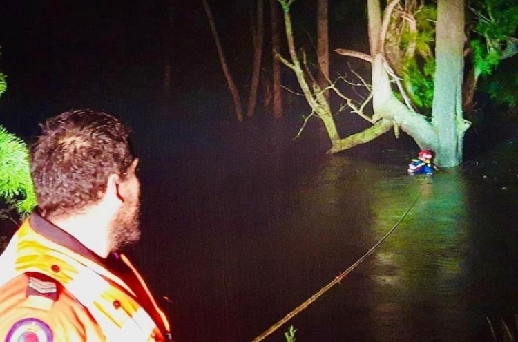 홍수에 휩쓸린 호주 남성, 나무 붙잡고 버티다 10시간만에 구조
