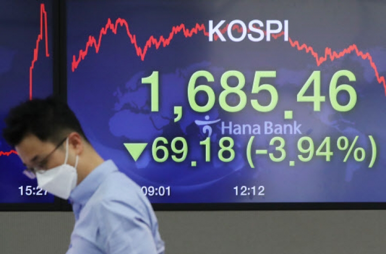 Korean stocks dip 4% on extended foreign selling, won sharply drops