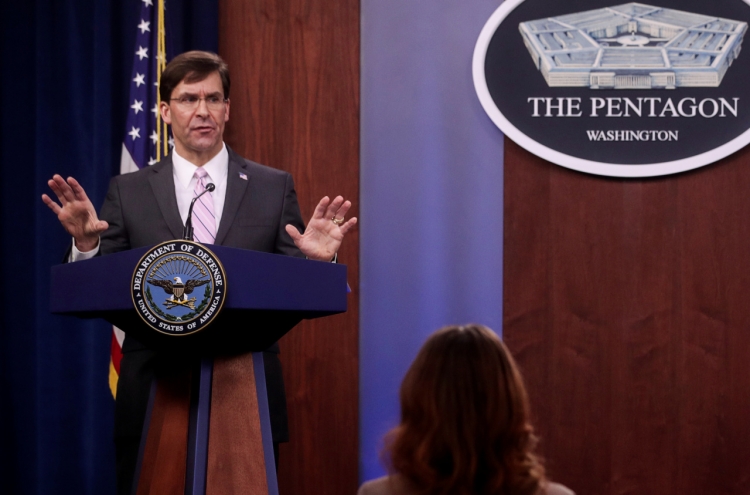 Esper says he is confident of USFK troops readiness