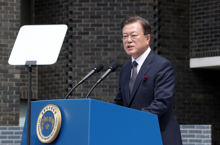 Moon calls for 'bigger democracy' in S. Korea on historic uprising anniversary