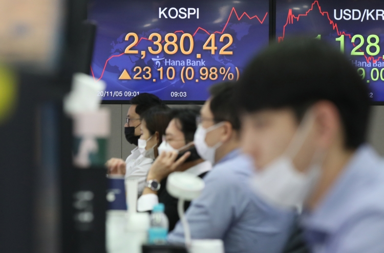 Seoul stocks open sharply higher despite US election limbo