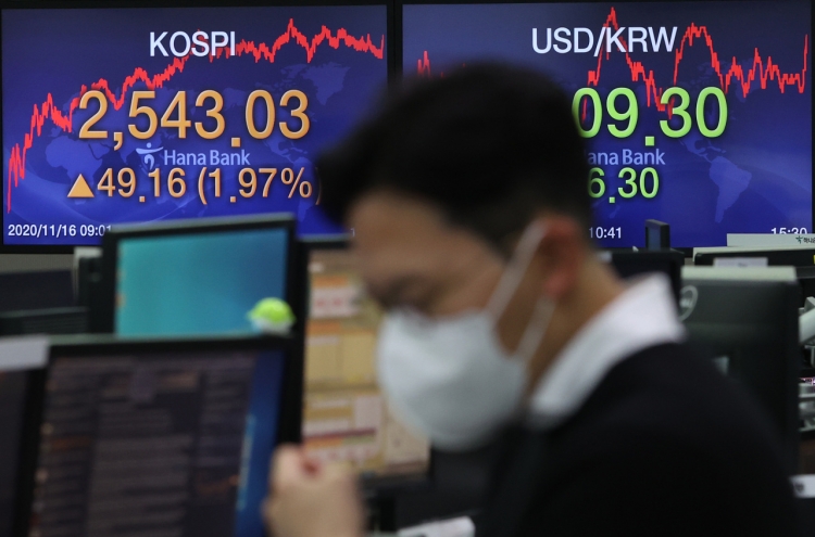 Seoul stocks hit almost 3-year high on chip rally, vaccine hopes