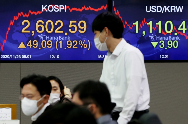 Seoul stocks near all-time high on foreigners' buying spree