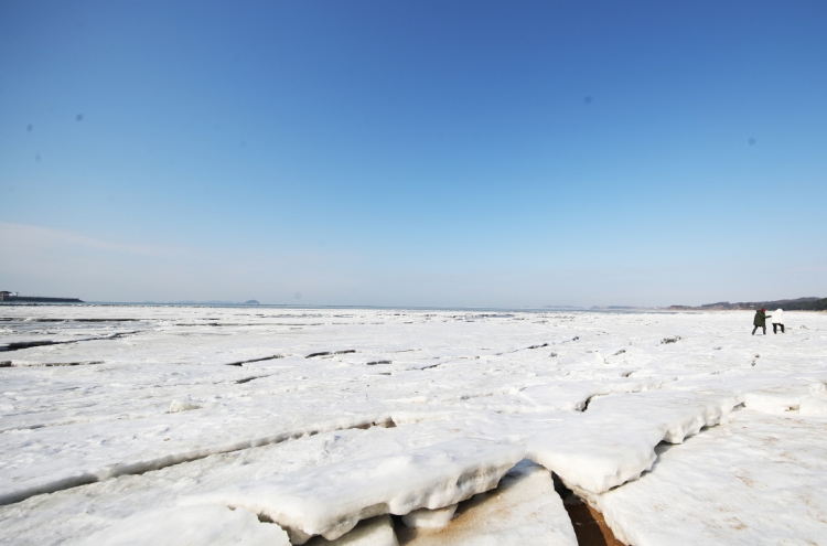 [Photo News] Arctic cold waves freeze ports in Hwaseong