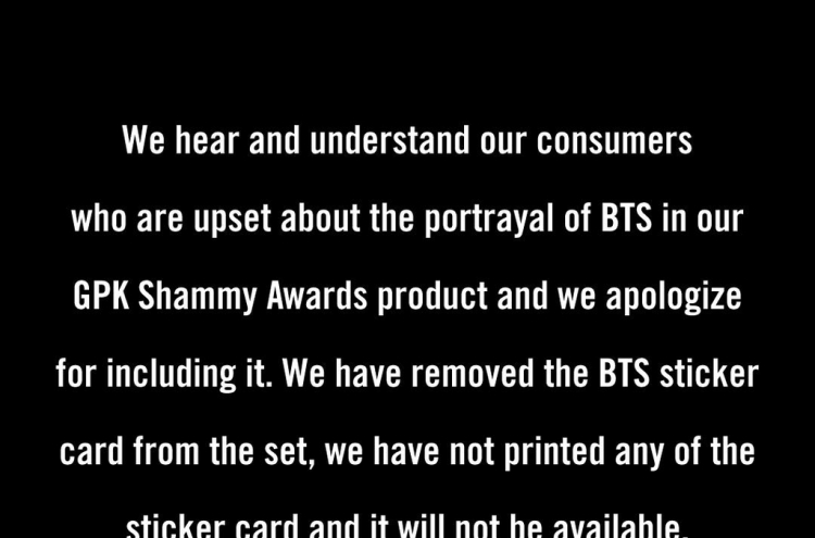 US trading card company under fire for violent caricature of BTS
