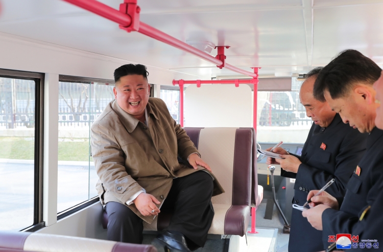 NK leader inspects construction site without attending missile test-firing