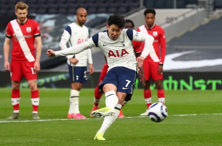 Son Heung-min's career-high 15th goal results in Tottenham's 2-1 victory over Southampton