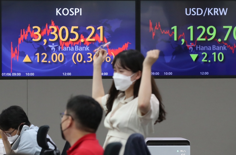 Kospi renews record high closing above 3,305 points