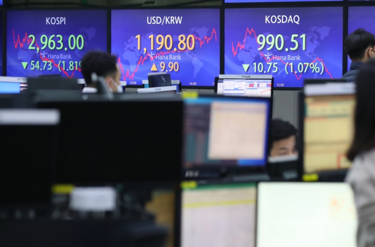 Seoul stocks sink to 3-month low amid virus scare
