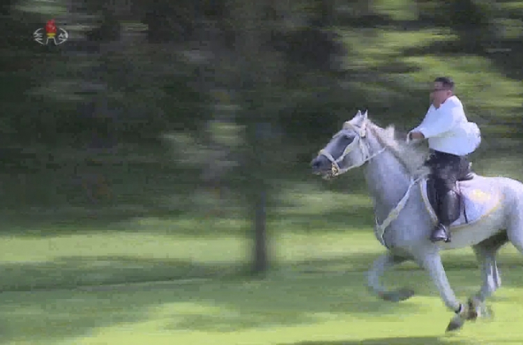 North Korea's Kim Jong-un rides white horse in new propaganda video