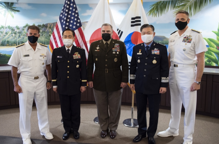 Top military officers of S. Korea, US, Japan to meet in Hawaii this week